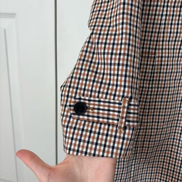 Talbots Polished Plaid Trench Coat NWOT Fall Office Career M P Petite MP - Picture 11 of 12